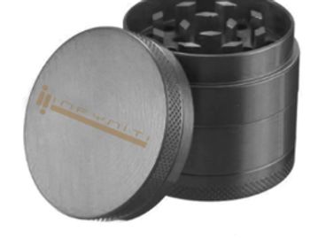 Metal herb grinder with lid.