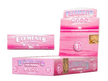 Elements pink rolling papers in packaging.