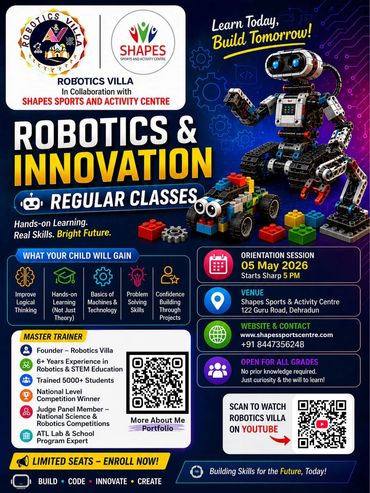 Robotics & Brain O Brain Franchisee now operational  at shapes sports center Dehradun 