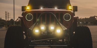 outlaw offroad charlotte led lighting aux lights light bar pods amber rock lights headlights wheel