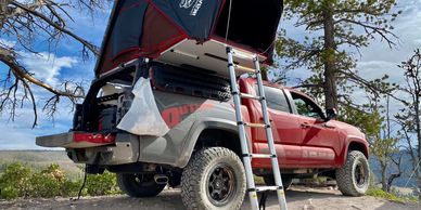 outlaw offroad charlotte overland overlanding toyota jeep camping off grid roof top tent fridge