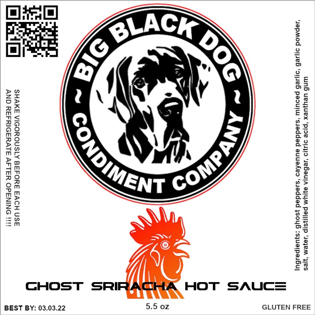 Big Black Dog Condiment Company | Ghost Sriracha Hot Sauce