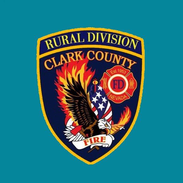 Clark County Rural Division fire department patch with eagle and flames.