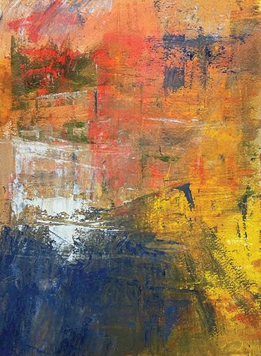 'Perusing Artifacts.' 2026. Oil on paper. 15 x 11 in.