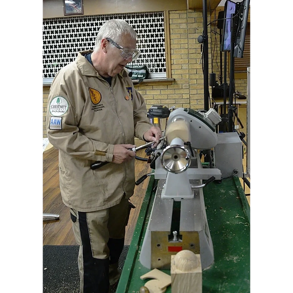 At a Woodturning club.
