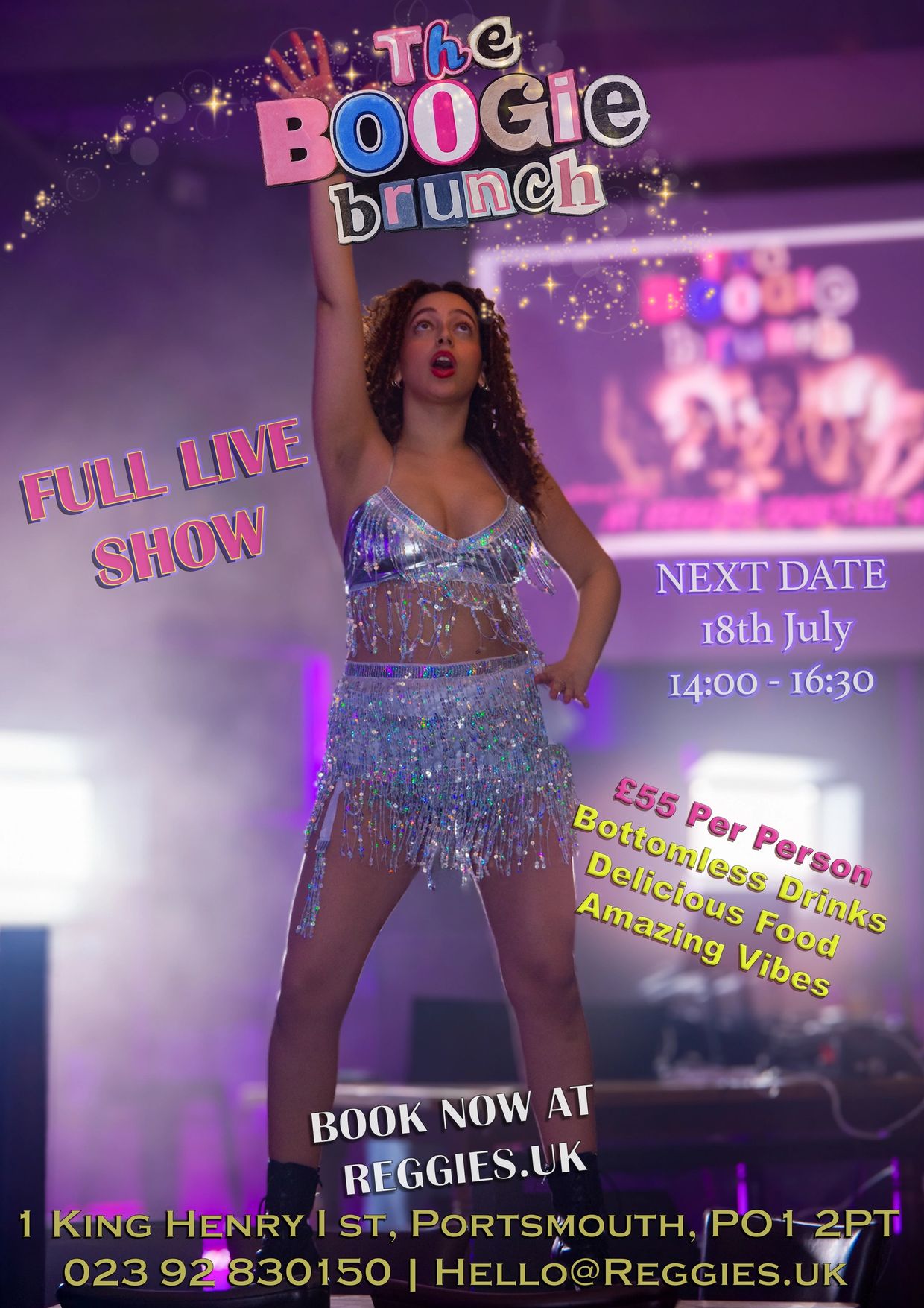 Energetic live show of The Boogie Brunch with dancing and vibrant vibes.