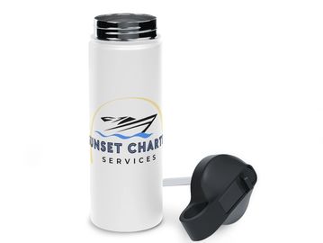 Sunset charter services water bottle