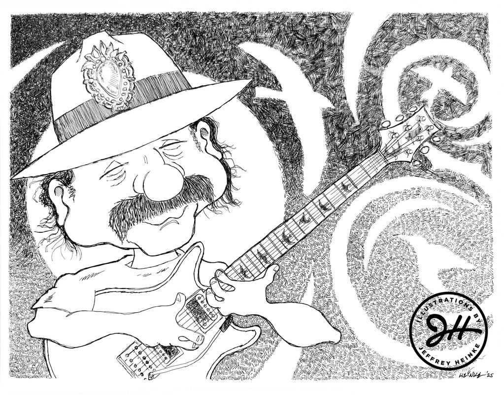 Carlos Santana artwork | Original illustration | Limited edition print, hand-signed and numberedl
