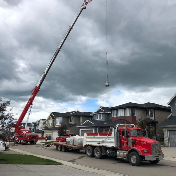 Craning in Retaining Wall Block