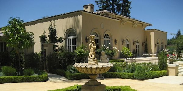 Fountain in backyard