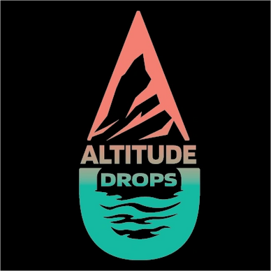 A stylized logo combining mountain and water drop shapes with the text 'Altitude Drops'.