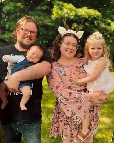 Ms Juarez with James and her niece and nephew