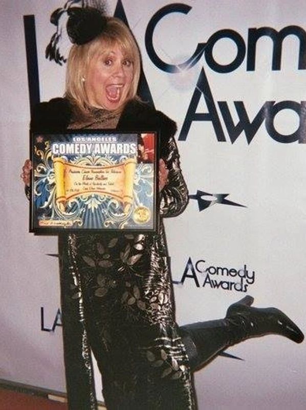 Elaine Ballace receiving The Los Angeles Comedy Award
