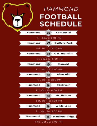 Hammond High School Football Schedule, Howard County