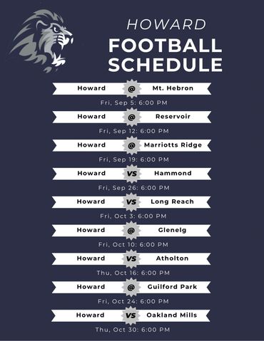 Howard High School Football Schedule, Howard County