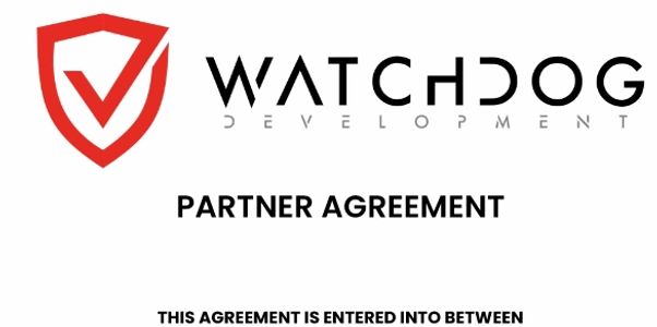 Logo and title of a Watchdog Development partner agreement document.