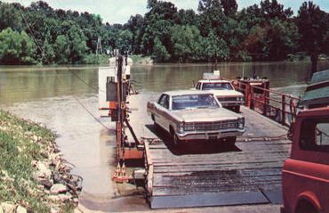 St. Charles Ferry across the White River - Postcard