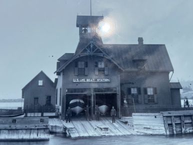 Historic photo of life boat station