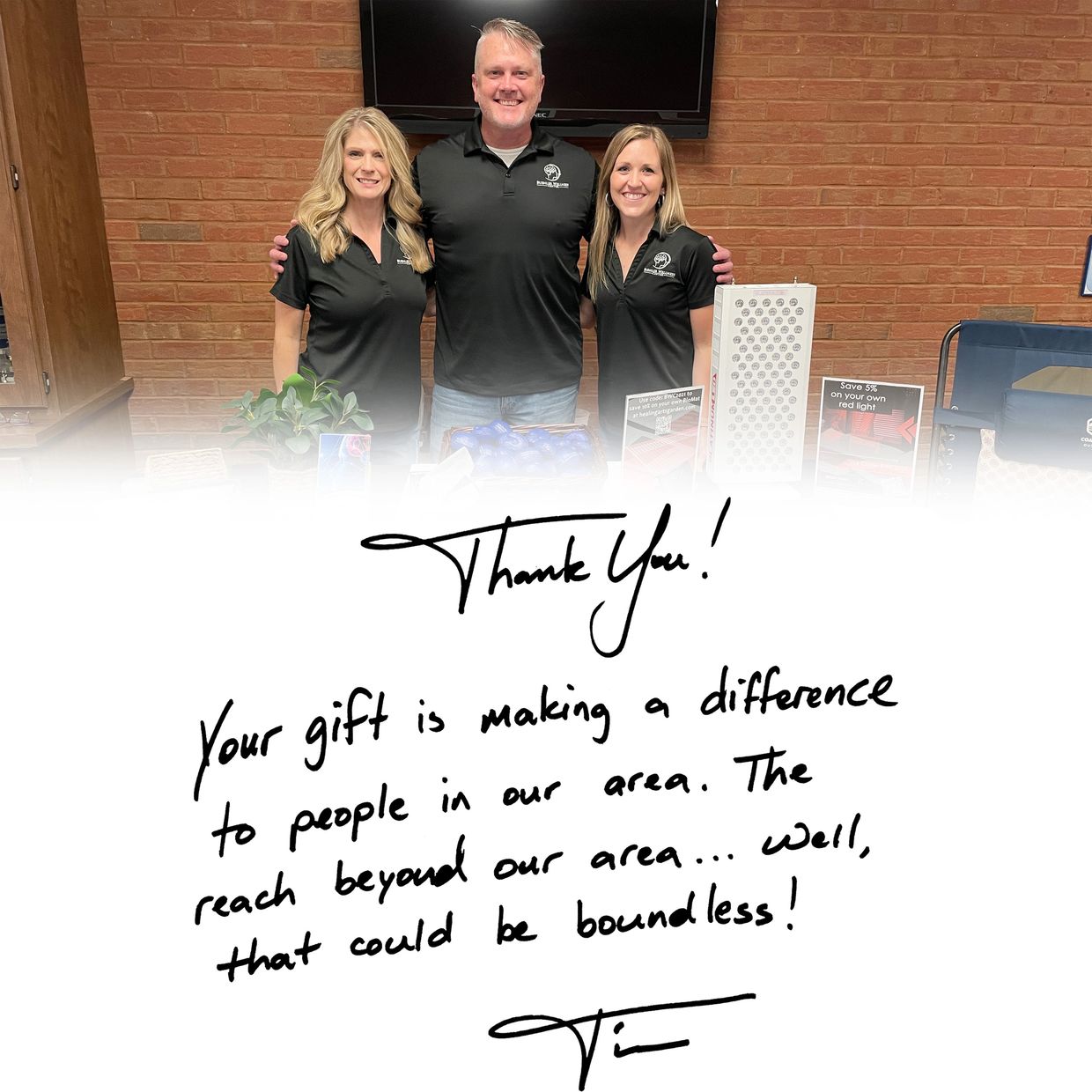 Thank you Note from Tim