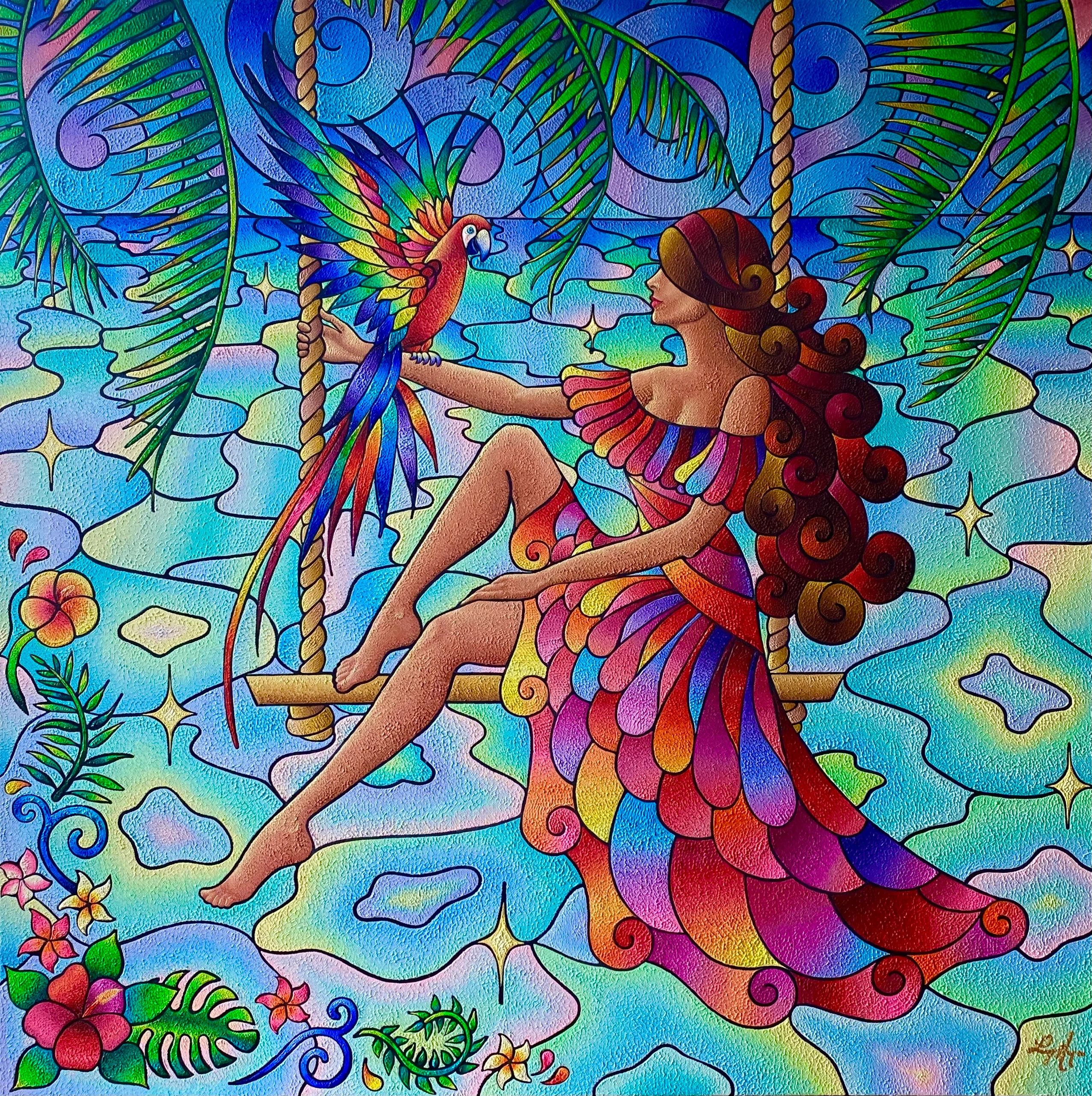 A Beauty in Bacalar
SOLD
36” x 36” oil on gallery wrapped canvas