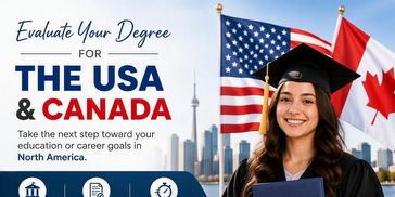 Smiling graduate promoting education in USA and Canada.