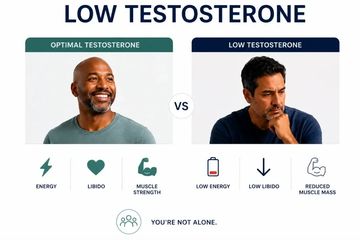 Comparison of optimal vs low testosterone symptoms.
