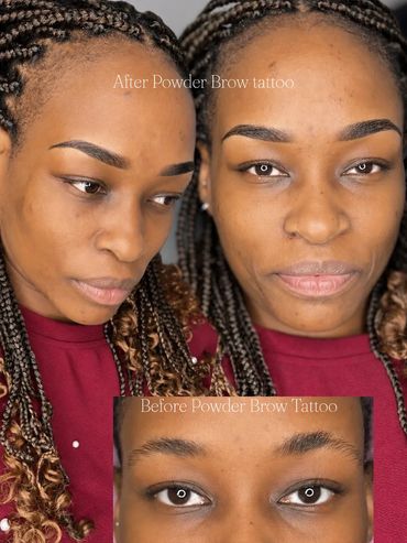 Healed brow tattoo. Powder Brows in Niantic, Connecticut. Natural looking permanent makeup in CT.