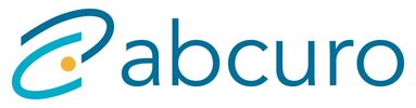 Logo of Abcuro featuring stylized blue text and an orange dot.