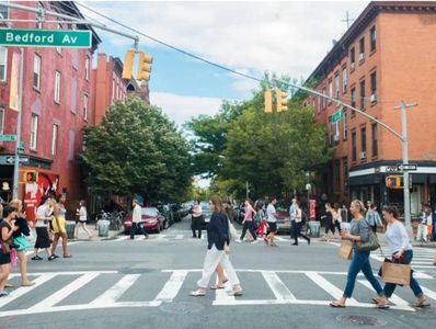 The iconic Bedford Ave in Greenpoint Brooklyn