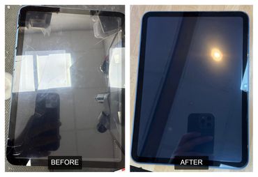 iPad Screen before and after repair at Tech Geek Feltham