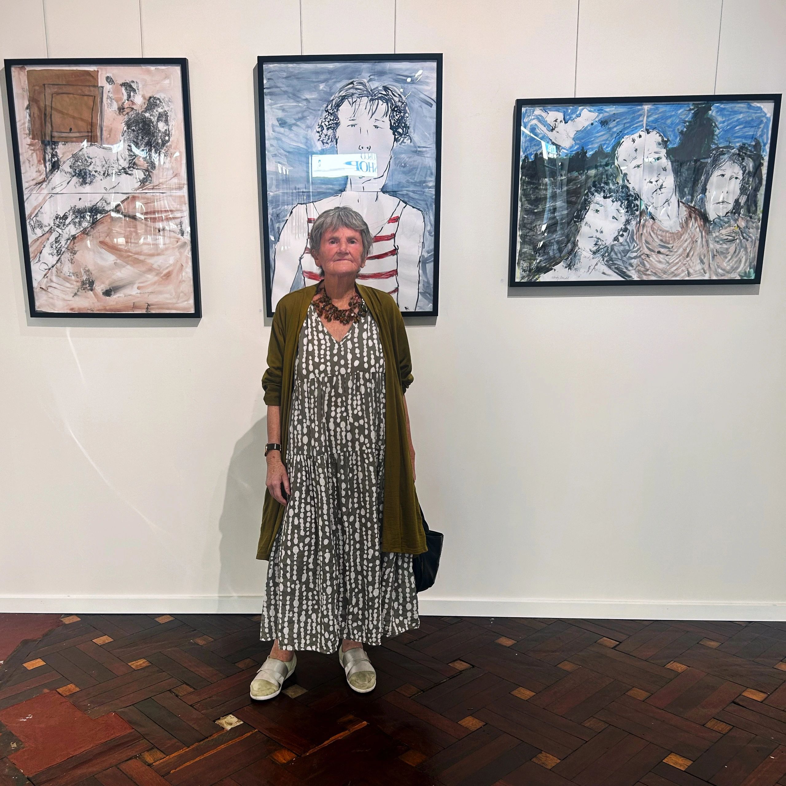 Wendy Donald at her A Touch of Viridian exhibition, Harlow Gallery March 2026