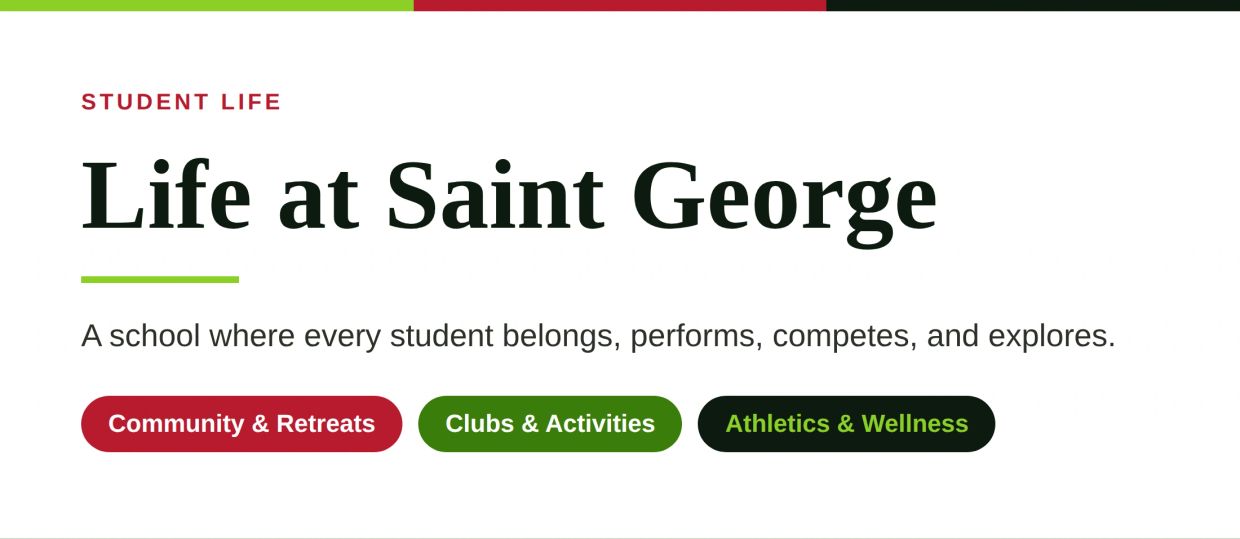 Student life at Saint George school.