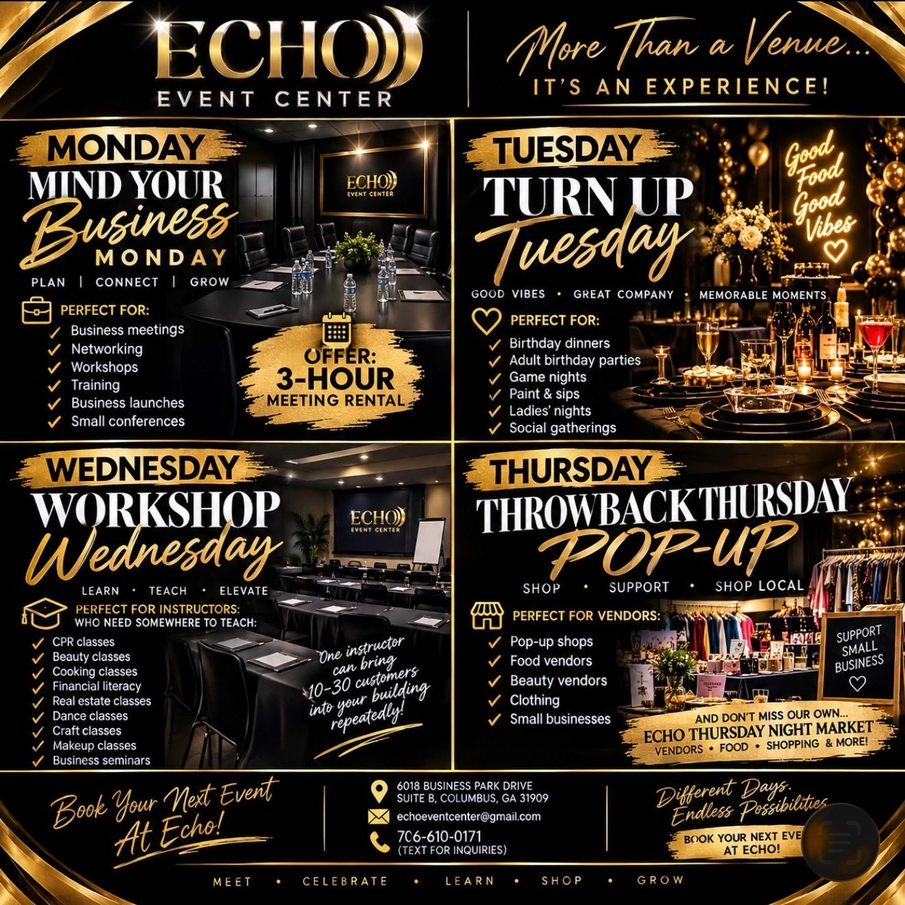Echo is available ALL WEEK LONG !