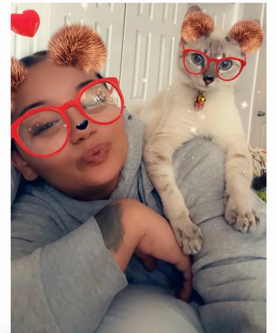 Irene with her adopted kitty Angel
