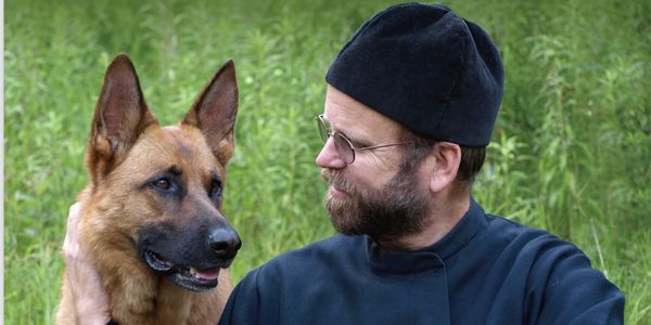 Brother Christopher with German Shephed