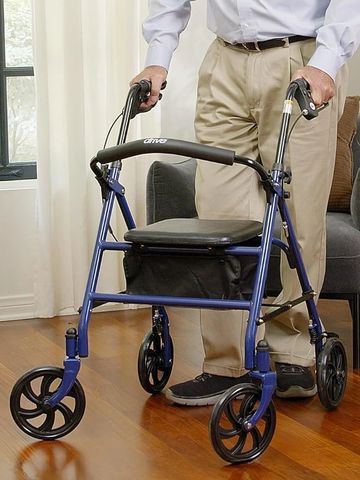 This lightweight rollator provides safe, stable support for seniors.