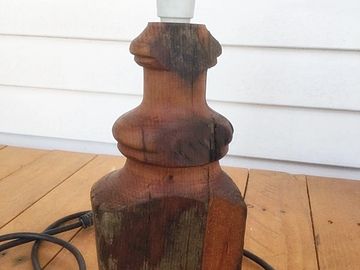 Lamp stand made from genuine native new Zealand totara timber.