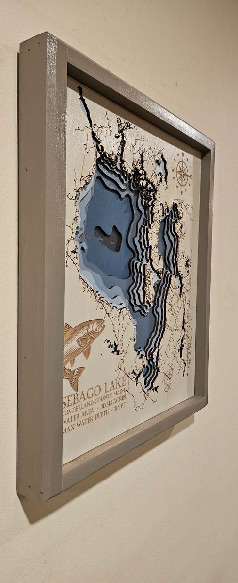 Multi-Layer Map - 12X15 inch custom framed