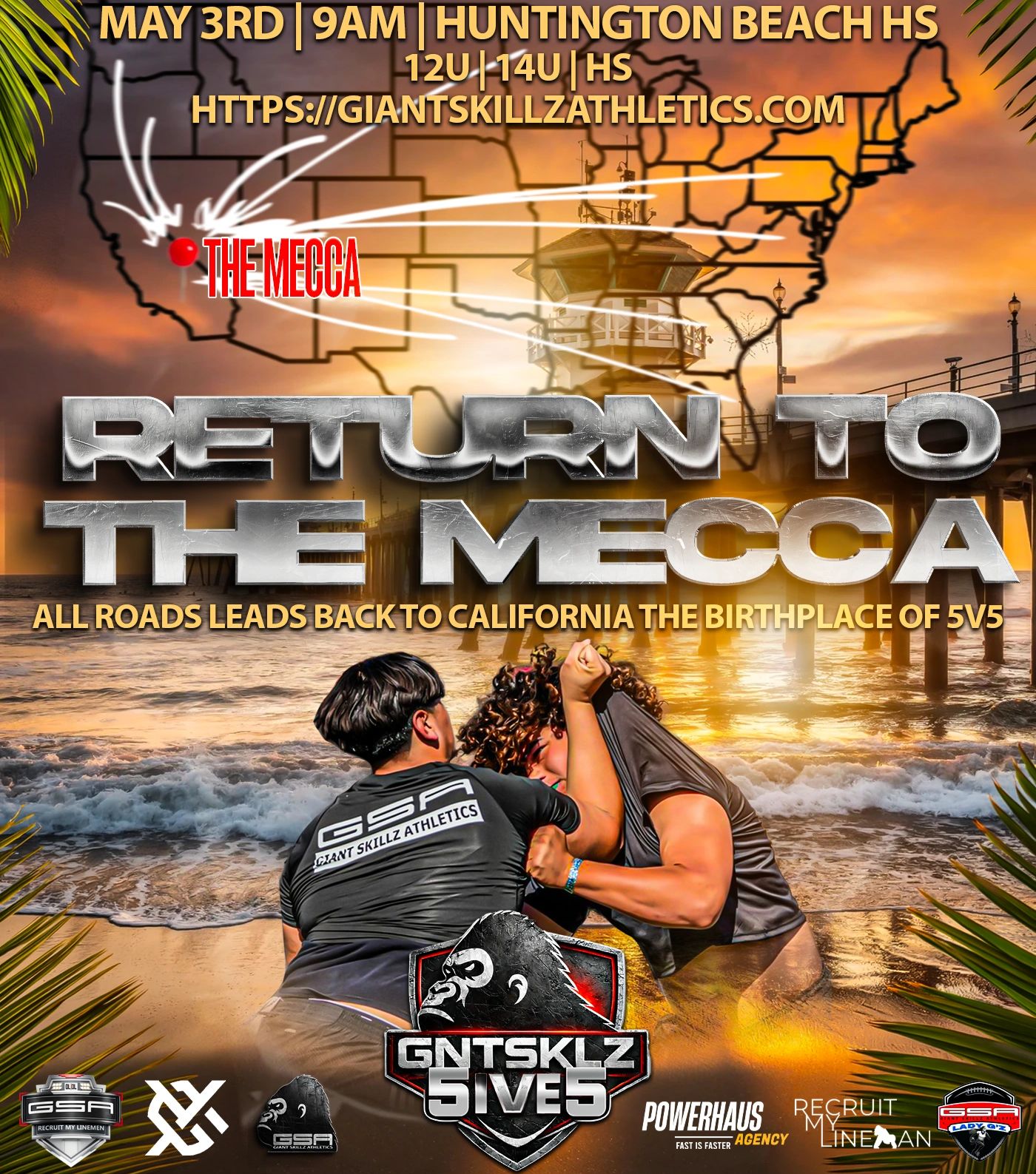 Return to The Mecca basketball event at Huntington Beach HS on May 3rd, hosted by Giant Skillz Athletics.