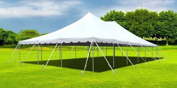 30x30 High peak tent
Seating Capacity:
75 Guests for Sit-down dinner
90 Guests for Buffet-style dinn