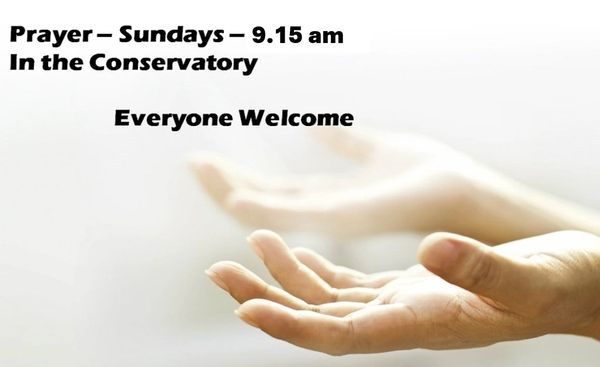 Prayer meeting invitation for Sundays at 9:15 am.