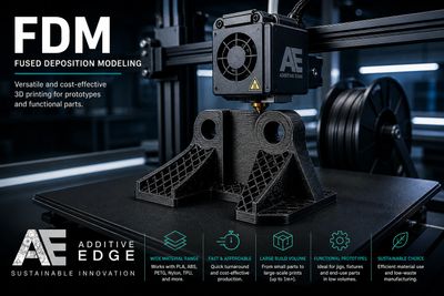 3D printer creating a functional prototype using FDM technology.
