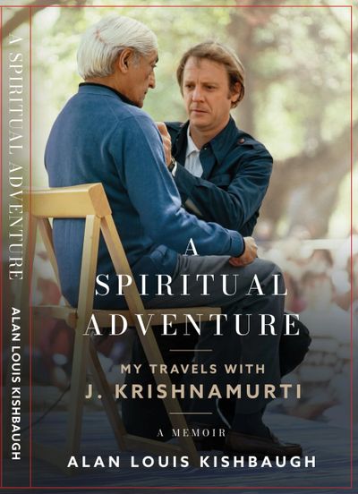 Book cover featuring two men in conversation titled 'A Spiritual Adventure' by Alan Louis Kishbaugh.