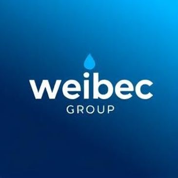 Logotipo de Weibec Group con gota de agua azul.