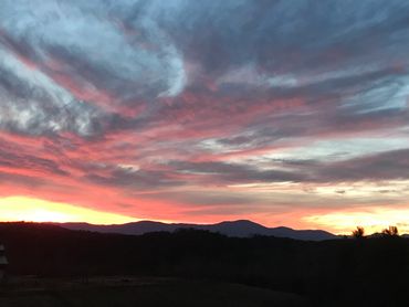 Sunset picture from the back deck.