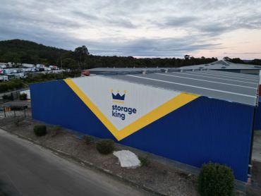 Storage King self-storage facility with blue and yellow exterior.