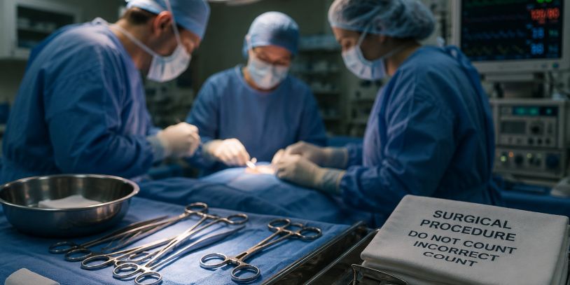 Surgical team operating in a sterile environment.