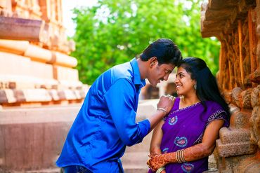 Romantic outdoor pre-wedding photoshoot in Thanjavur by Luster Pearl Media.