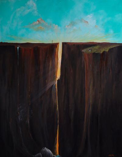 “The Meeting “ 
Oil on canvas 
4x5ft