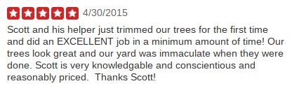 A 5-star review of a previous project.